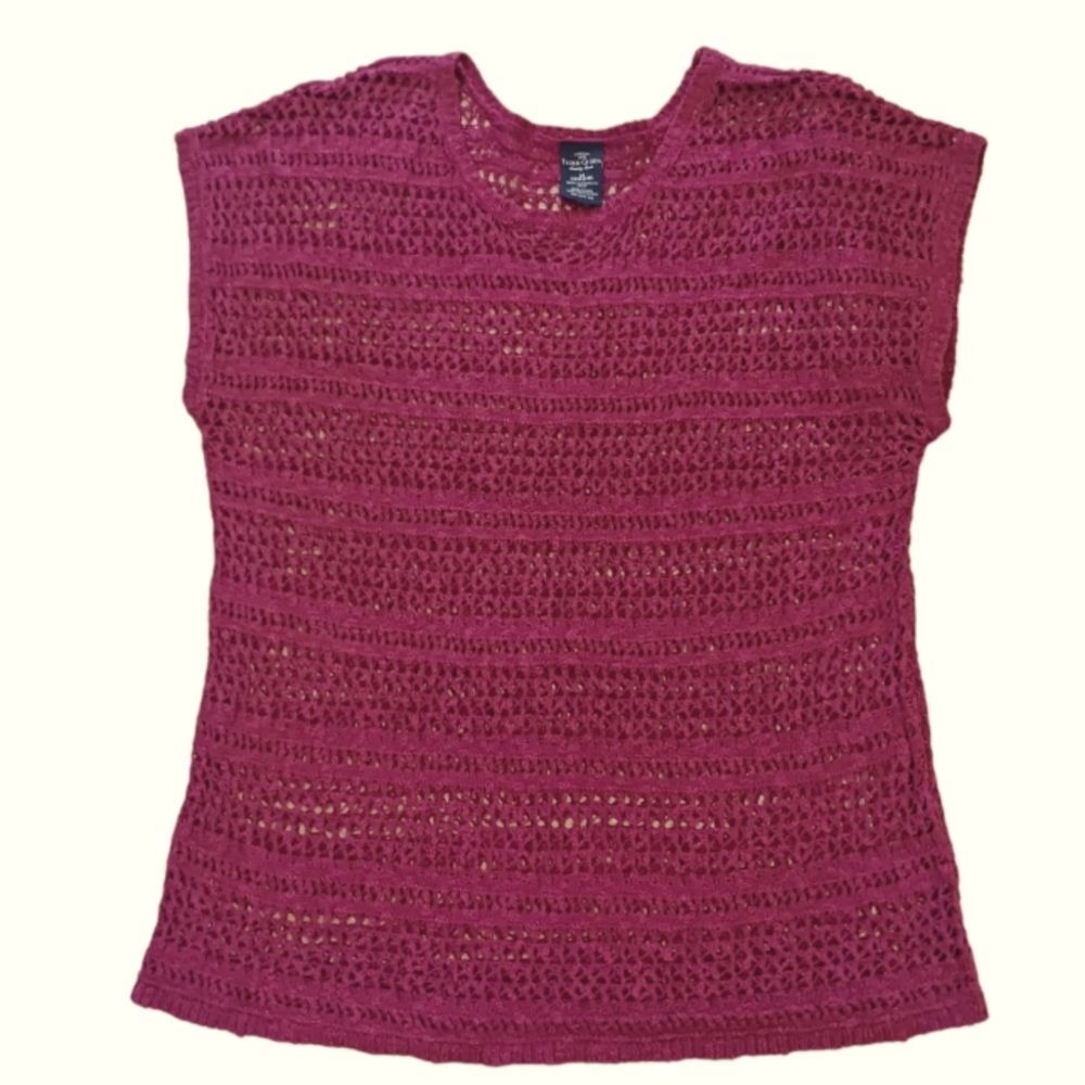 Faded Glory Knit Top Sleeveless Shell Cranberry Plus Size 2X